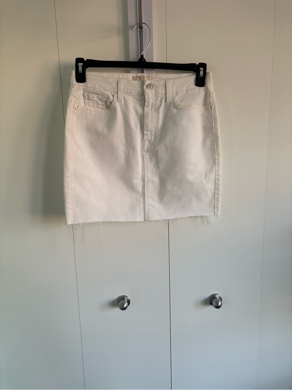 Jen 7 White Denim Mini Skirt
